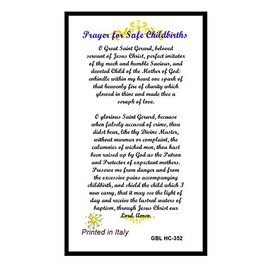 Gifts by Lulee, LLC Saint Gerard Majella Prayer of Thanksgiving for a Safe Delivery Blessed Laminated Italian Holy card with Gold Accents