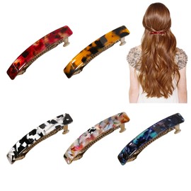 Pack of 5 French Hair Clips, Automatic French Hair Clip, Volume Clip, French Barrette Clip, Colourful Hair Clips, Hair Clip for Girls and Women