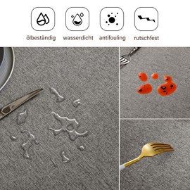 CALIYO Tablecloth, PVC tablecloth, washable, outdoor tablecloth, round tablecloth for kitchen, living room, dining room, balcony and garden, round tablecloth 100 cm / 120 cm / 140 cm.