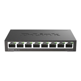 D-Link DGS 108 8 Port Gigabit Ethernet Switch Unmanaged, Plug & Play Network Splitter Silent Fanless Metal Desktop/Wall Mount QoS, IEEE 802.3az Energy Saving Limited Lifetime Protection
