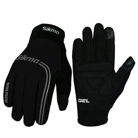 Sikma windproof cycling gloves Midseason and Winter Padded Palm Touchscreen Full Finger Breathable for biker rider motorcyclist outdoor.
