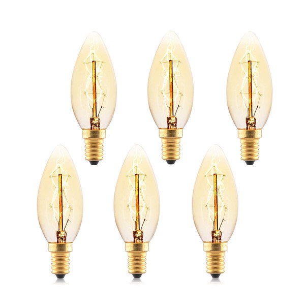 FanciBuy Dimmable E14 SES Small Screw Bulbs, Decorative Filament Bulbs,