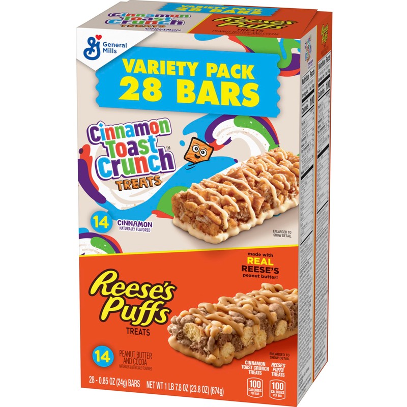 Cinnamon Toast Crunch and REESE'S Puffs Cereal Treat Bars Variety