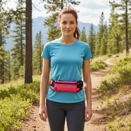 Hot Selling Outdoor Lightweight Fashion Waist Bag Running Equipment Travel Waterproof Phone Waist Belt Packcolor: Rose