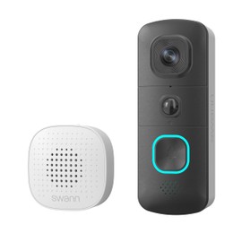 Swann EVO Video Doorbell: HD Video, Wired or Wire-Free, 140° Head-to-Toe View, Advanced Person/Sound/Motion Detection, Live View, Night Vision, 2-Way Talk, Local/Cloud Storage, Weatherproof, w/Chime.