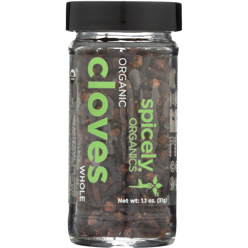 Spicely Organics USDA Certified Organic Cloves Whole, No Artificial Colors