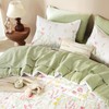 Yiran 7 Piece Pink Green Floral Comforter Set King Size,