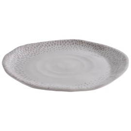APS Footmark 85323 Plate Diameter 21 cm Height 2 cm Melamine Decor White/Grey