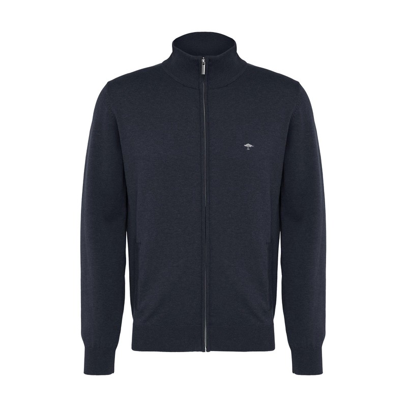 FYNCH-HATTON Men's Cardigan-Zip Cardigan, Night, XL EU, Night, XL