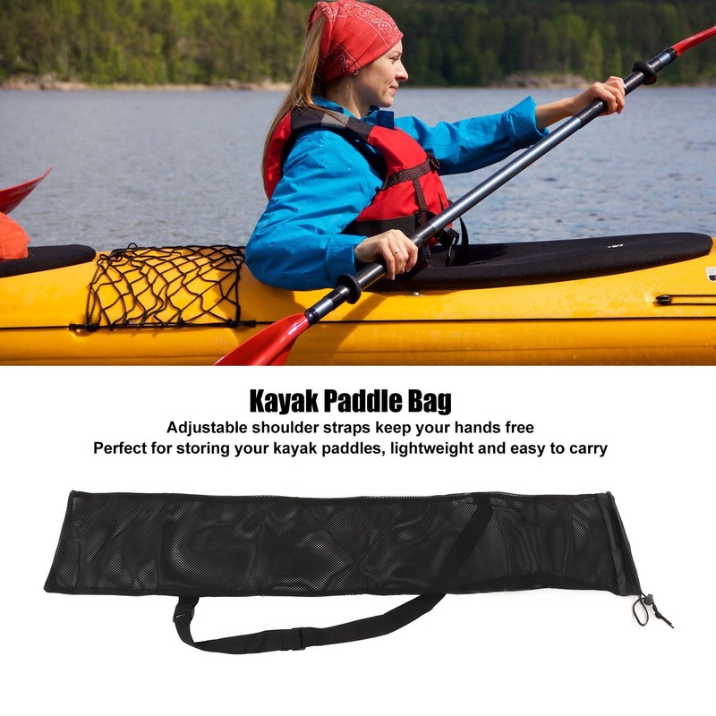 Kayak Paddle Bag Easy to Carry Foldable Adjustable Strap Mesh