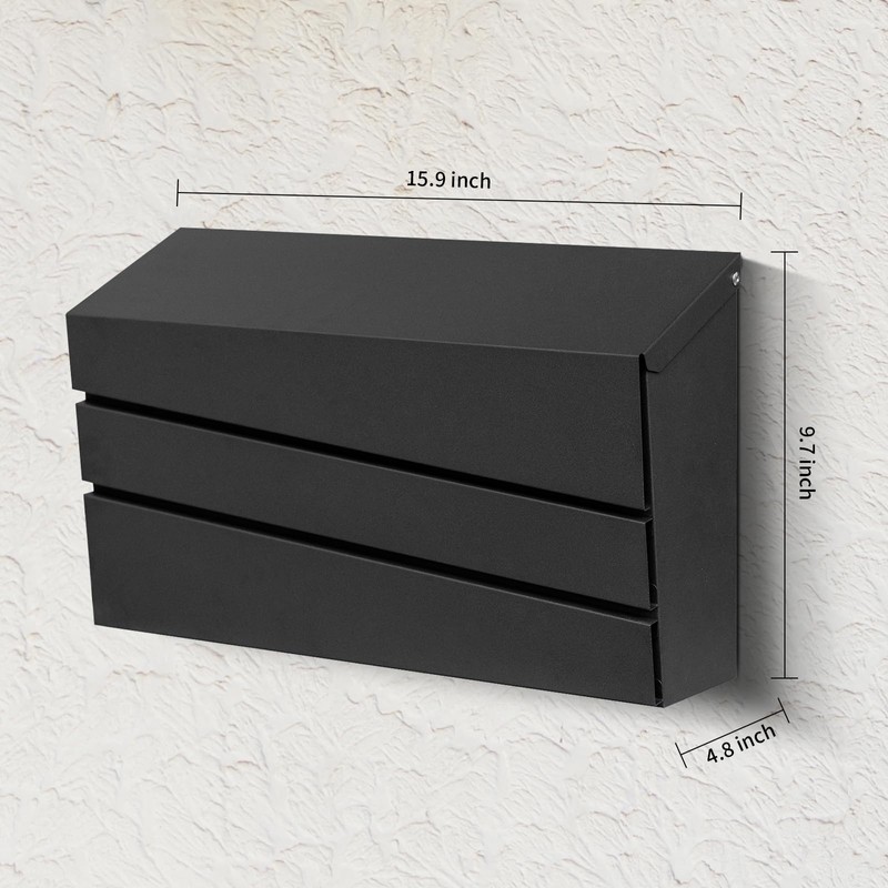 xhlokk Wall-Mount Mailbox for Outside, Rust Resistant Mail Box Wall