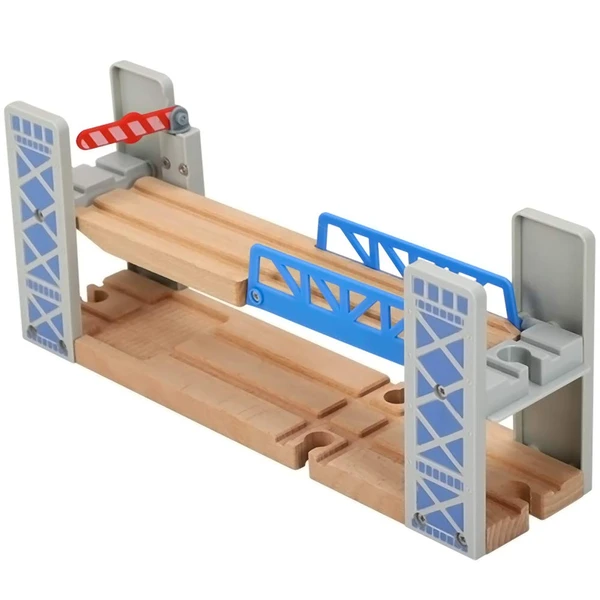 Z MAYABBO Wooden Train Set Accessories Wood Railway Bridge for