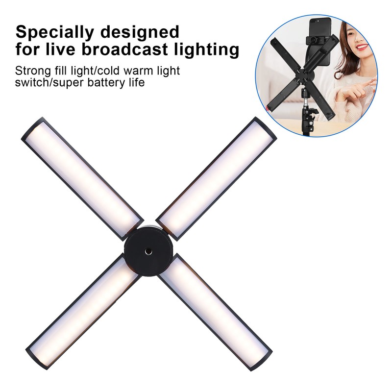 LED Folding Fill Light Desktop Bracket 5 Levels Fill Lighting