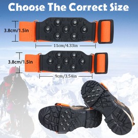 Ice Cleats Snow Traction Snow Shoes 7 Point Mid Sole Anti-Skid Crampon Shoes Traction Cleats for Outdoor&Indoor Transition Climbing or Driving Ice Snow Grips S/M-2PCS