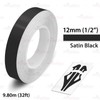 SATIN BLACK, 1/2" | 12mm, Self-Adhesive Vinyl Pin Stripe Line