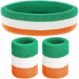 Orange/White/Green Sweatbands Set