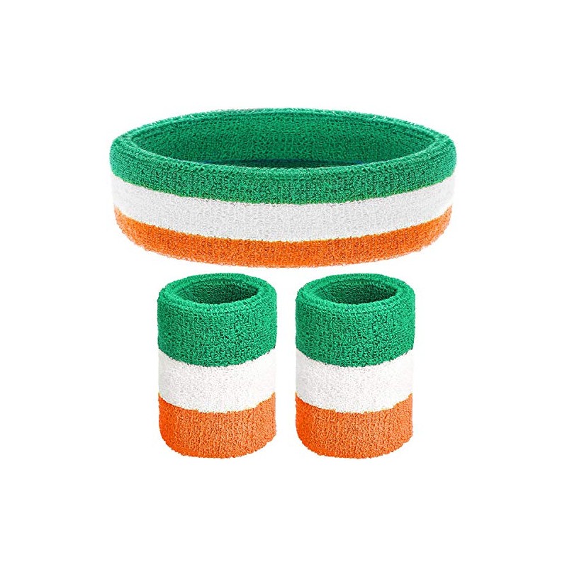 Orange/White/Green Sweatbands Set