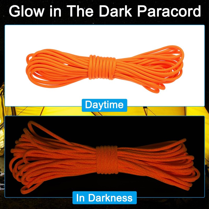PATIKIL 26ft Reflective Guyline Camping Paracord 4mm Tent Cord Guyline