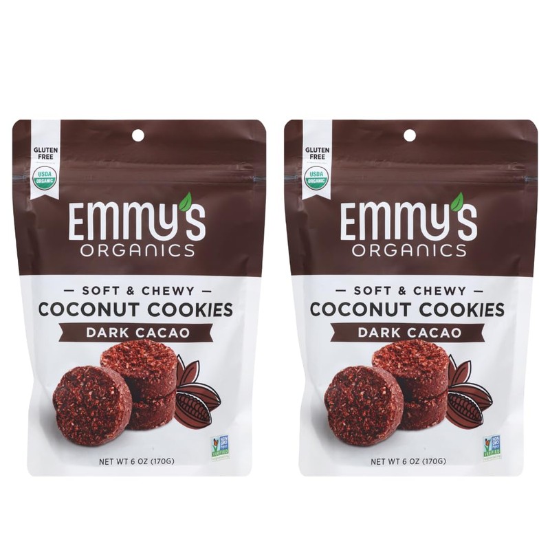 Emmy's Organics Coconut Cookies, Vanilla Bean, 6 oz (Pack of