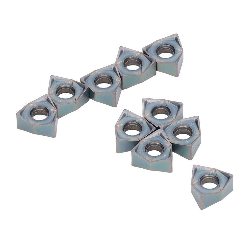10Pcs Milling Inserts Heat Resistant Tin Plated CNC Cemented Carbide