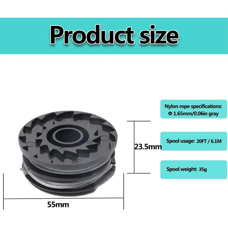 3 PACK Φ1.6mm 6m Strimmer Spool Line ，Nylon Strimmer Trimmer