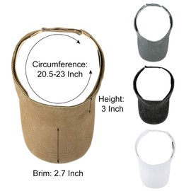 ANDICEQY Sport Sun Visor Hats Adjustable Empty Top Baseball Cap Cotton Ball Caps for Women and Men (White)