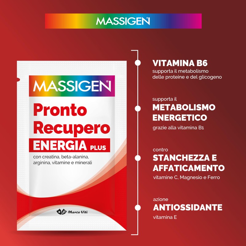 Massigen - Pronto Recupero Energia Plus, Integratore Tonico Energetico con