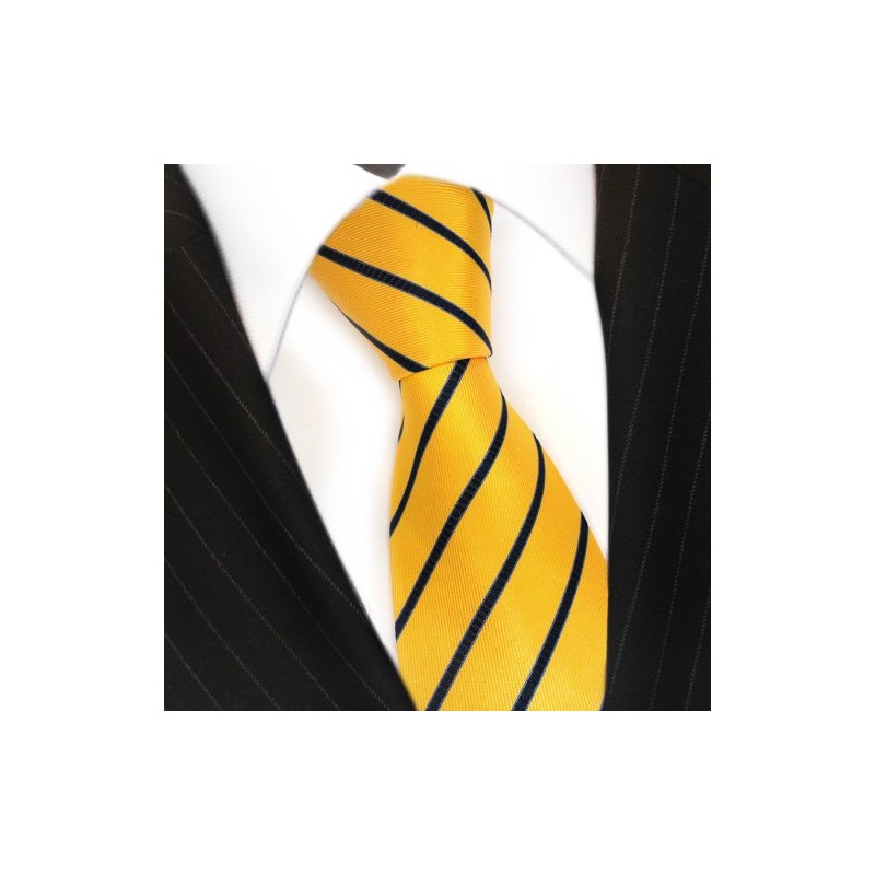TigerTie Men's StripedNecktie Yellow Yellow