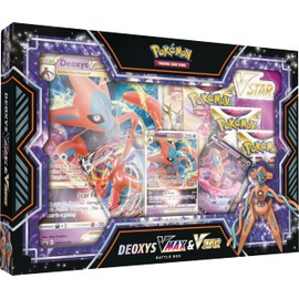 Pokémon TCG: Deoxys VMAX & VSTAR Battle Box (3 Foil Promo Cards, 1 Oversize Foil Card & 4 Booster Packs)