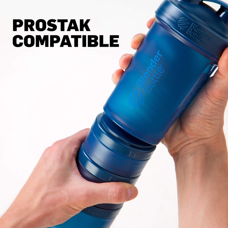 BlenderBottle ProStak ツイストアンドロックストレージジャー 拡張3パック 取り外し可能なハンドル付き シアン