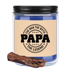 CWEGSJ Funny Dad Gifts from Daughter Son Father 7oz Sandalwood Scented Soy Candle for Step Dad Birthday Father’s Day Gift (Candle-PAPA)