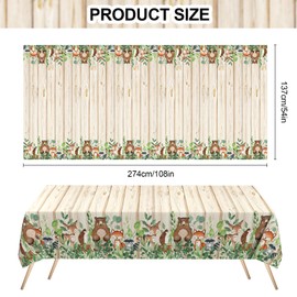 2PCS Jungle Safari Birthday Tablecloth,Jungle Animal Table Covers Plastic Rectangular Tablecloth Jungle Theme Decoration for Kids Girls Boys 137 * 274cm
