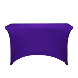 LZY Spandex Fitted Stretch Table Cover for 4ft or 6ft or 8ft Folding Table, Rectangular Cocktail Tablecloth, Perfect for Party or Banquet