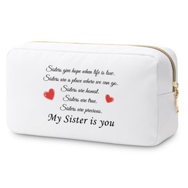 Sister Gifts from Sisters Makeup Bag Positive Gifts for Sister Cosmetic Bag Friendship Sister Gifts Christmas Inspirational Gift Motivational Gifts for Sister Travel Pouch Sister Friend Birthday Gift