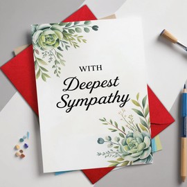 Sympathy Card for Loss of Loved One – Deepest Sympathy for Loss of Mother, Father, Husband, Wife, Child, Sibling, Friend – Condolences Card for Funeral, Bereavement, Memorial, Mourning – 8x5.3 Inch