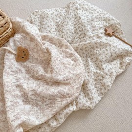 BuLuTu 2 Pack Muslin Mini Crib Sheets for Boys Girls, 38"x26", Camellia Flower Rabbit Print Pack and Play Sheets Fitted, Neutral Toddler Bed Sheets, Soft Durable, Camellia & Forest