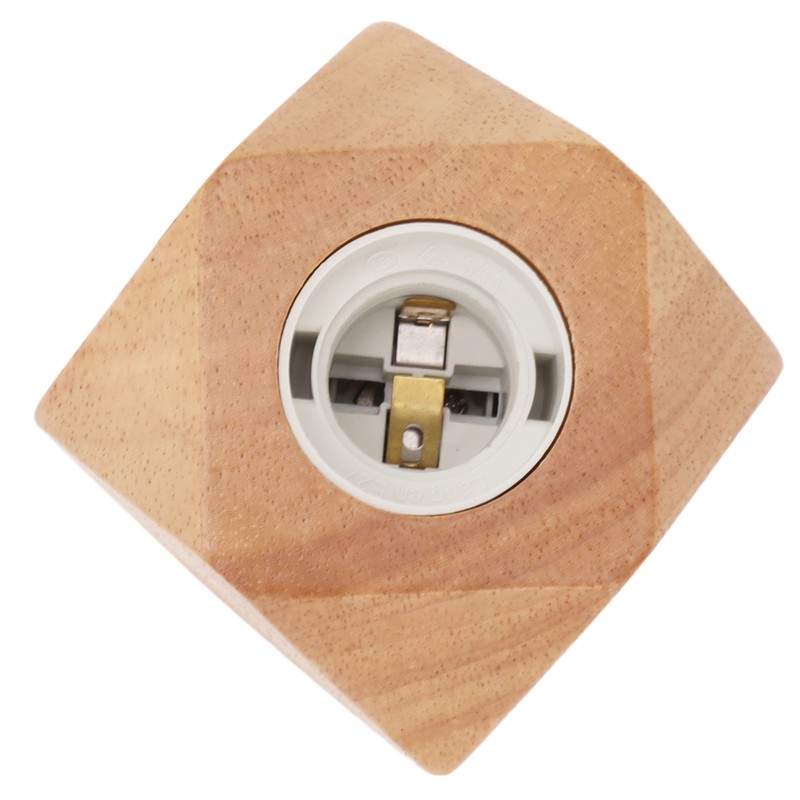 Wooden Diamond Lamp Base E27 Socket Modern Small Wood Table