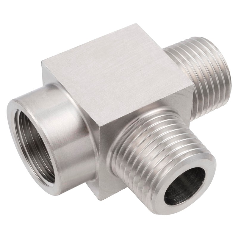 Yoebor Stainless Steel 304 Pipe Fitting Female Run Tee, 1/4"