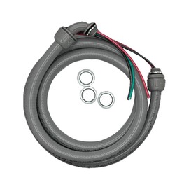 VN Infinite quality 1/2 inch 6FT AC Whip Electrical Conduit Kit - 1/2" x 6ft Flexible Non-Metallic Liquid Tight - 10 Gauge Wires - Flexible Electrical Conduit - One 1/2" 90 Degree Connector