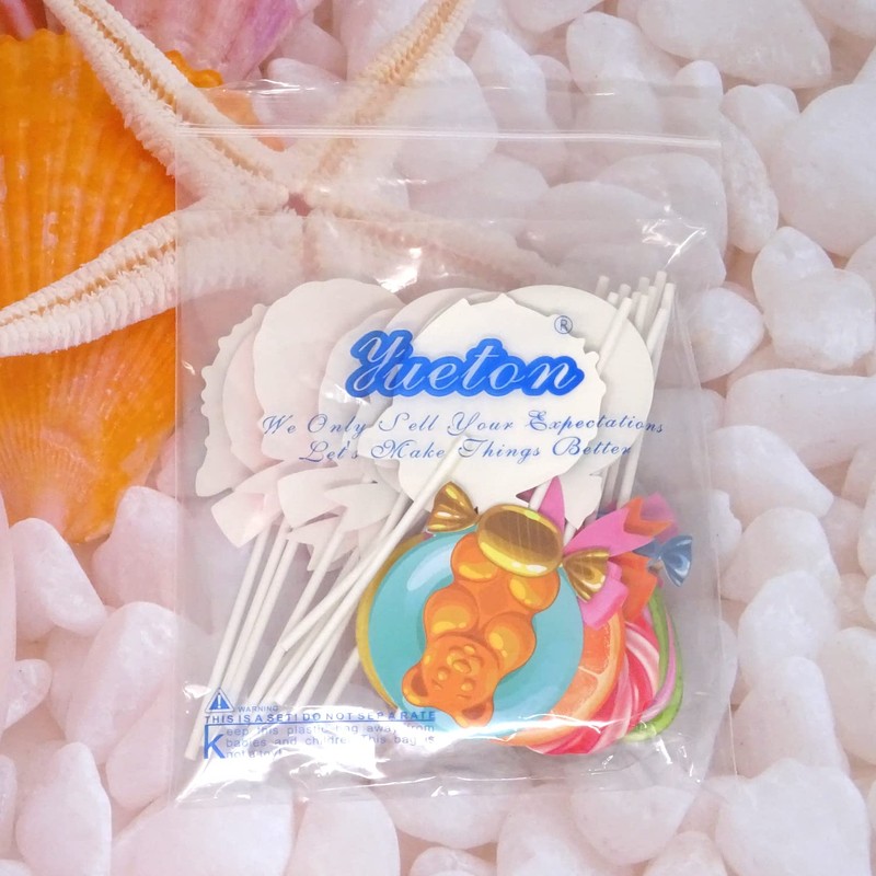 yueton 12 decoraciones para tartas con temática de caramelos para