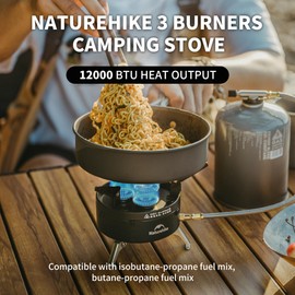 Naturehike Camping Stove Folding Isobutane with Carry Bag, Portable Camp Stove for Outdoor Car Camping Cooking
