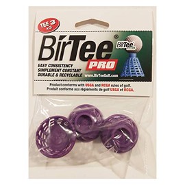 BirTee Pro Golf Tees - Size #3 (3/4") Individual Size Pack - 3 Tees Per Pack. Winter/Mat/Simulator Tees (Purple)