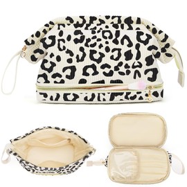Travel Makeup Bag, #1 Leopard Print