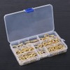 Glarks 100-Pieces 6 Size Brass Plated Lag Eyebolts Screw-in Eye