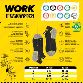 SOXCO WORK Men's Short Socks Black Ankle Length 10 Pairs, US 5-8