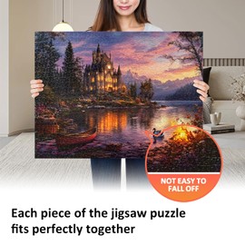 Yunlus Jigsaw Puzzles for Adults 1000 Pieces Twilight Castle Impossible Hard Difficult Challenging Puzzles for Adults Teens 1000pc Reflections Lake Jigsaw Puzzle 1000 Pieces 28 x 20 inch