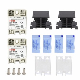 SSR-40DA Solid State Relay Kit DC to AC 3-32V to 24-380V 40A with Heat Sink/Case/Thermal Paste