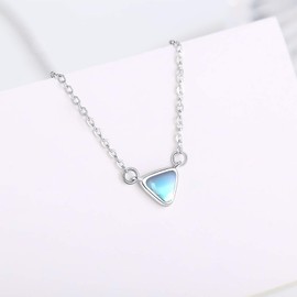 REDSUN Moonstone Necklace 925 Sterling Silver Moonstone Pendant Rainbow Moonstone Necklace Jewellery for Women Girls Kids
