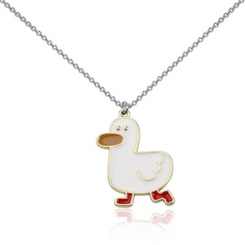 BNQL Duck Necklace Duck Gifts for Duck Lovers Jewelry Cute Duck Gifts Cartoon Duck Owner Gift Duck Charms Pendants Necklace (Duck Necklace)