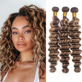 P4/27 Ombre Bundles Human Hair Highlight Water Wave Bundles 24 26 28 Inch 8A Brazilian Human Hair for Black Women 300g